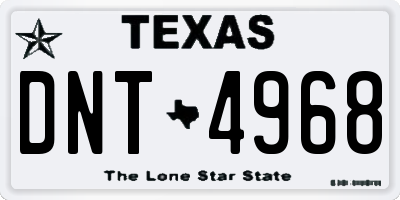 TX license plate DNT4968