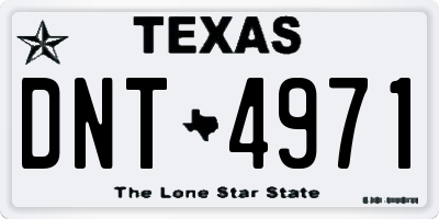 TX license plate DNT4971