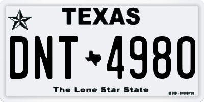 TX license plate DNT4980