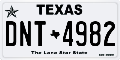 TX license plate DNT4982