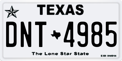 TX license plate DNT4985