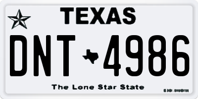 TX license plate DNT4986