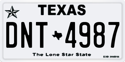 TX license plate DNT4987