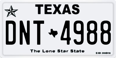 TX license plate DNT4988