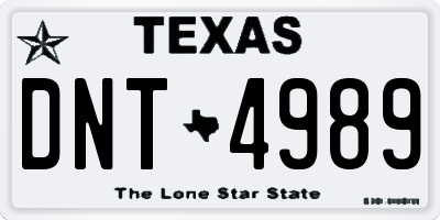 TX license plate DNT4989