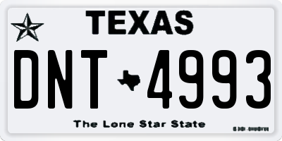 TX license plate DNT4993