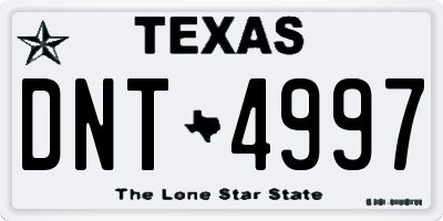 TX license plate DNT4997