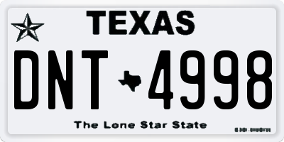 TX license plate DNT4998