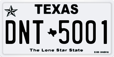 TX license plate DNT5001