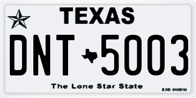 TX license plate DNT5003