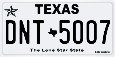 TX license plate DNT5007