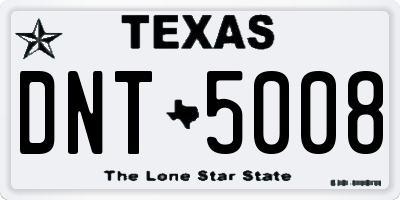 TX license plate DNT5008