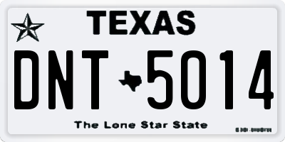 TX license plate DNT5014