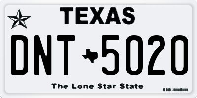 TX license plate DNT5020