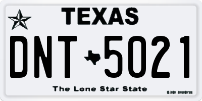 TX license plate DNT5021