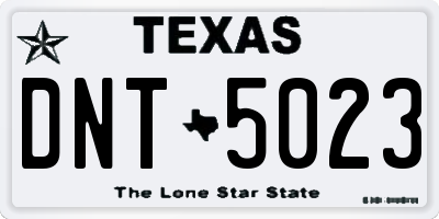 TX license plate DNT5023
