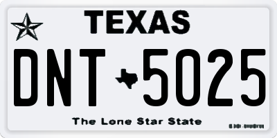TX license plate DNT5025