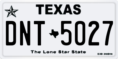 TX license plate DNT5027