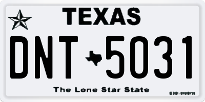 TX license plate DNT5031