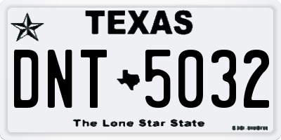 TX license plate DNT5032
