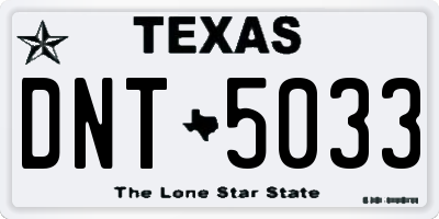 TX license plate DNT5033