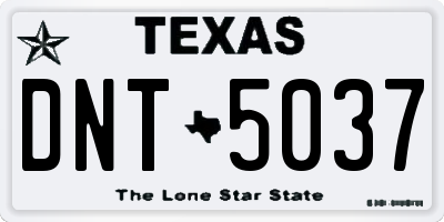 TX license plate DNT5037