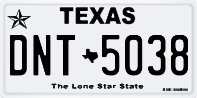 TX license plate DNT5038