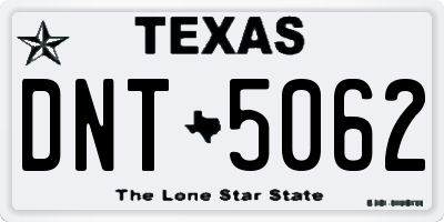 TX license plate DNT5062