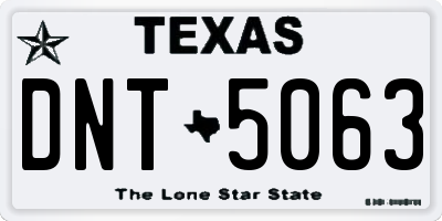TX license plate DNT5063