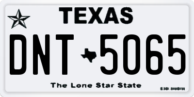 TX license plate DNT5065