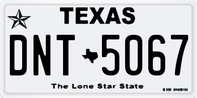 TX license plate DNT5067