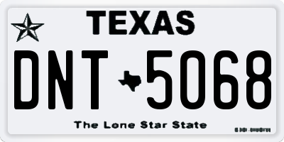 TX license plate DNT5068