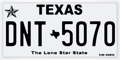 TX license plate DNT5070