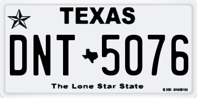 TX license plate DNT5076
