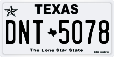 TX license plate DNT5078