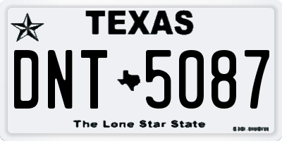 TX license plate DNT5087