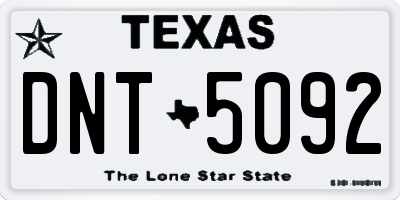 TX license plate DNT5092