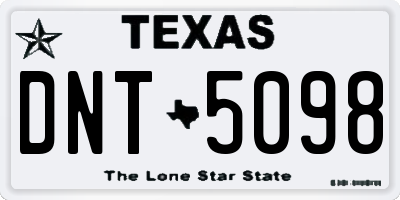 TX license plate DNT5098