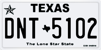 TX license plate DNT5102