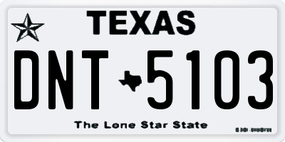 TX license plate DNT5103