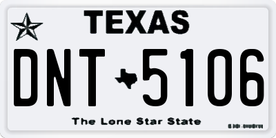 TX license plate DNT5106