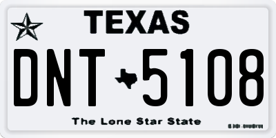 TX license plate DNT5108