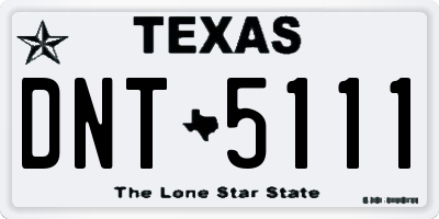 TX license plate DNT5111