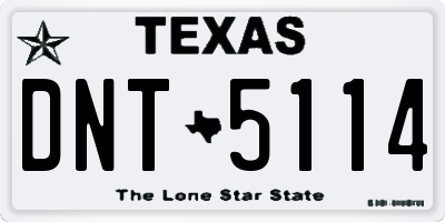 TX license plate DNT5114