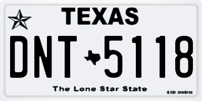 TX license plate DNT5118