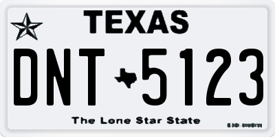 TX license plate DNT5123