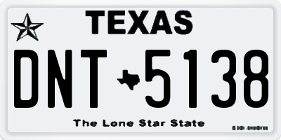 TX license plate DNT5138