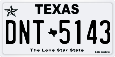 TX license plate DNT5143