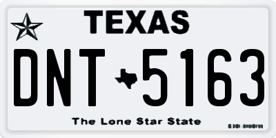 TX license plate DNT5163