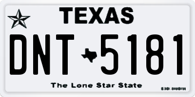 TX license plate DNT5181